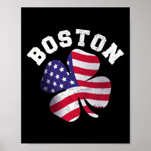 Poster American Flag St. Patricks Day Clic Boston Nom St.