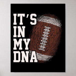Poster American Football It's In My Dna Hommes Femmes Enf