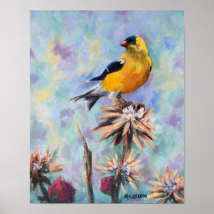 Poster American Goldfinch on Thistle Fine Art