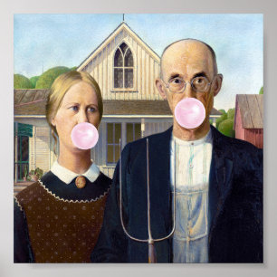 Poster American Gothic de Grant Wood 
