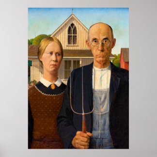 Poster American Gothic de Grant Wood