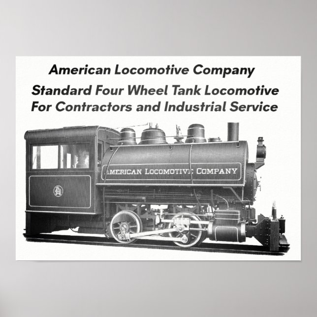 Poster American Locomotive Company 0-4-0 T (Devant)