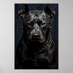 Poster American Pitbull Terrier Black Metal Art