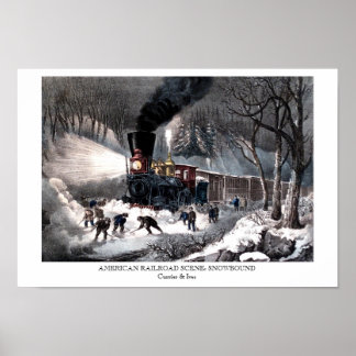 Poster - AMERICAN RAILROAD SCENE : SNOWBOUND