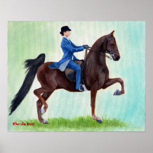 Poster American Saddlebred Exhuberge Horse Portrait