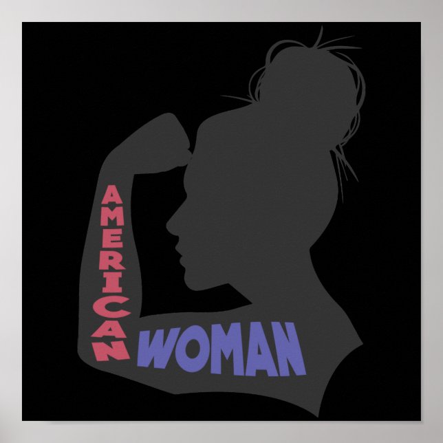 Poster American Woman gris foncé (Devant)
