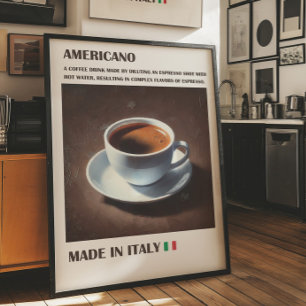 Poster Americano Coffee Wall Art, Italien Espresso Boire