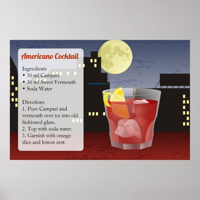 Poster Americano Recette (Devant)