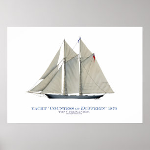 Poster americas cup yacht 'countess of dufferin'