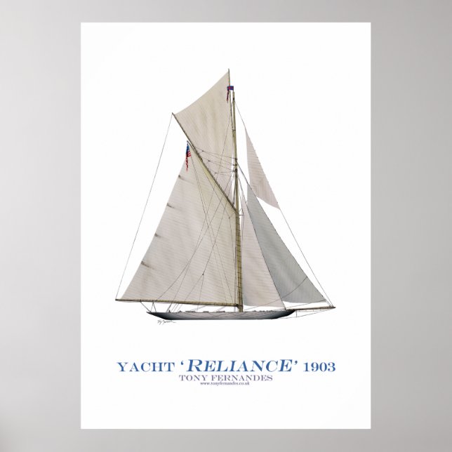 Poster americas cup yacht "dépendance", tony fernandes (Devant)