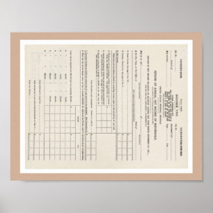 Poster America's First Income Tax Form 1040