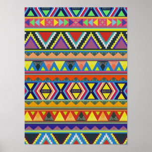 Poster Amérindien du sud-ouest coloré