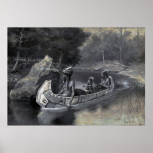 Poster Amérindien : Histoire de Hiawatha guerrier et fian