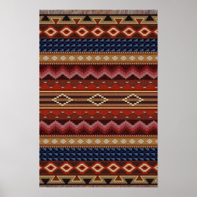 Poster Amérindien Motif du sud-ouest (Devant)