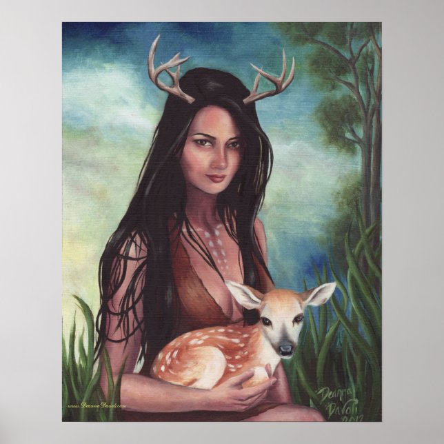 Poster amérindien Native American Art Deer (Devant)