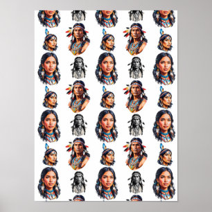 Poster Amérindiens Amérindiens Conception Motif