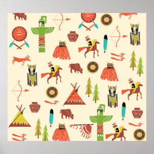Poster Amérindiens : Arrière - plans culturels.
