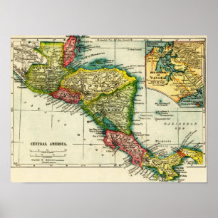 Poster Amérique centraleCarte panoramiqueAmérique central
