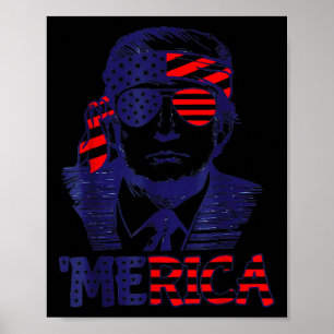 Poster Amérique cool Trump heureux 4 juillet Trump Amériq