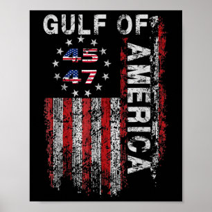 Poster Amérique du Golfe des États-Unis Salutation Trump 