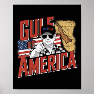 Poster Amérique du Golfe des États-Unis Salutation Trump 