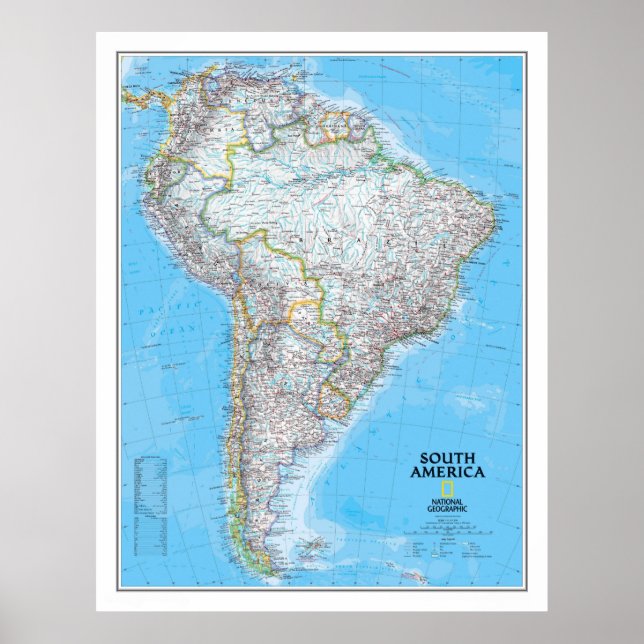 Poster " Amérique du Sud : Carte classique 2007 ... (Devant)