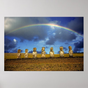 Poster Amérique du Sud, Chili, île de Pâques. Le plein