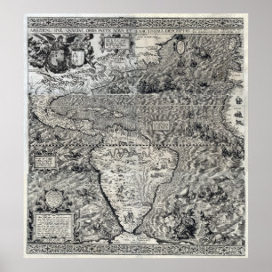 Poster Amérique du Sud et une partie de l'Amérique du Nor