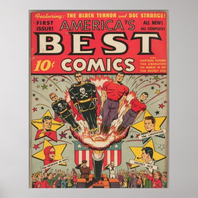 Poster Amérique Meilleures bandes dessinées Couverture du (Devant)