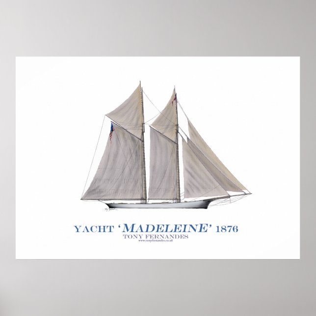 Poster amérique tasse yacht "madeleine", tony fernandes (Devant)