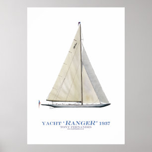Poster amérique tasse yacht "ranger", tony fernandes