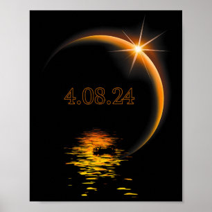 Poster Amérique Totalité 04 08 24 Total Éclipse Solaire 2