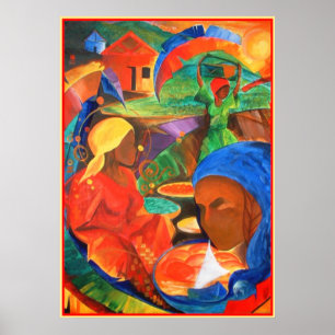Poster Âmes du feu 3 de vent de la terre 1 coeur