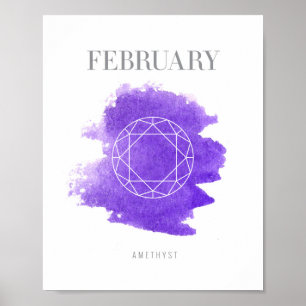 Poster Amethyst Birthstone Février