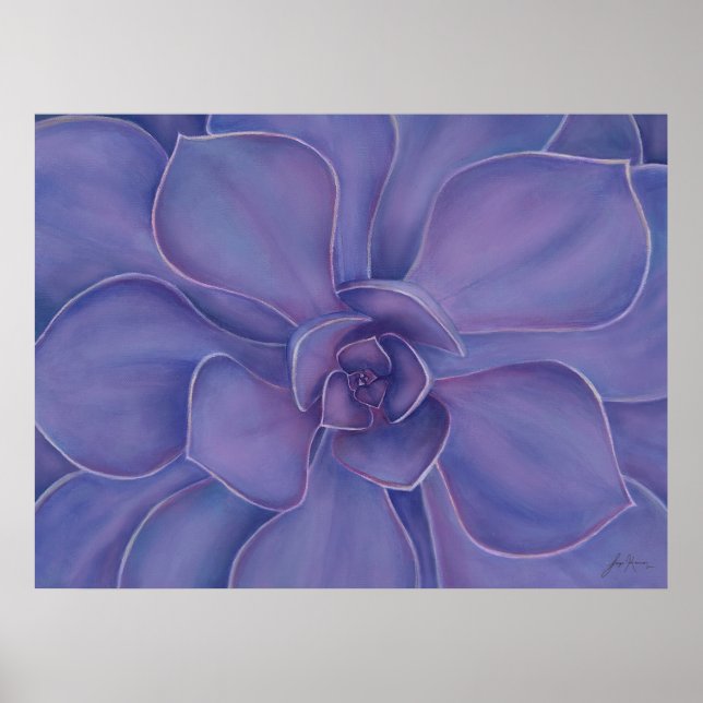 Poster Amethyst Succulent Print | Purple Botanical Art (Devant)
