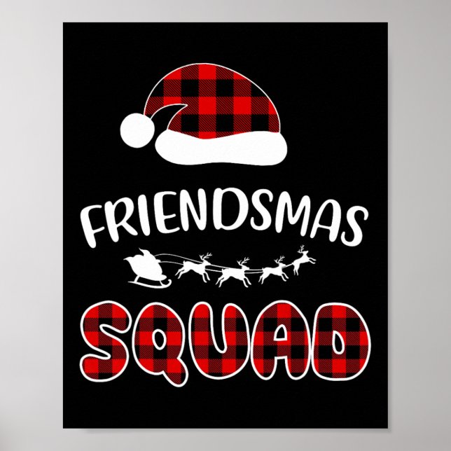 Poster Ami Squad Funny Xmas Famille Lumière Correspondanc (Devant)