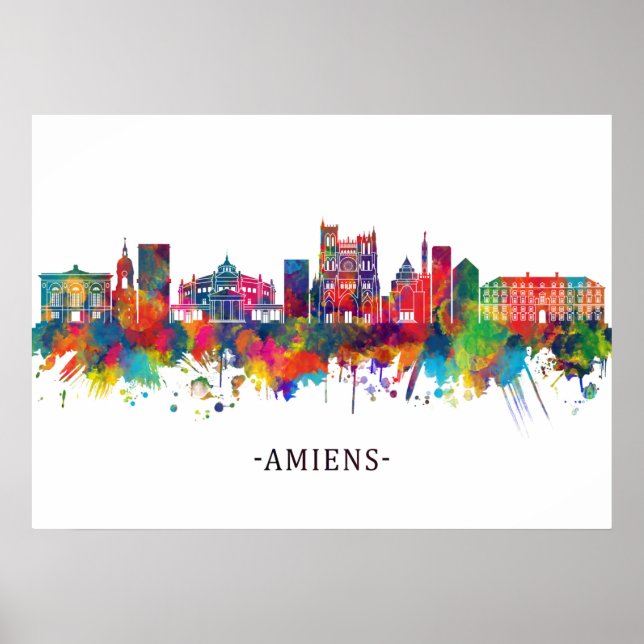 Poster Amiens France Skyline (Devant)