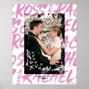 Poster AMIS™  Coeurs Doodled Ross Et Rachel