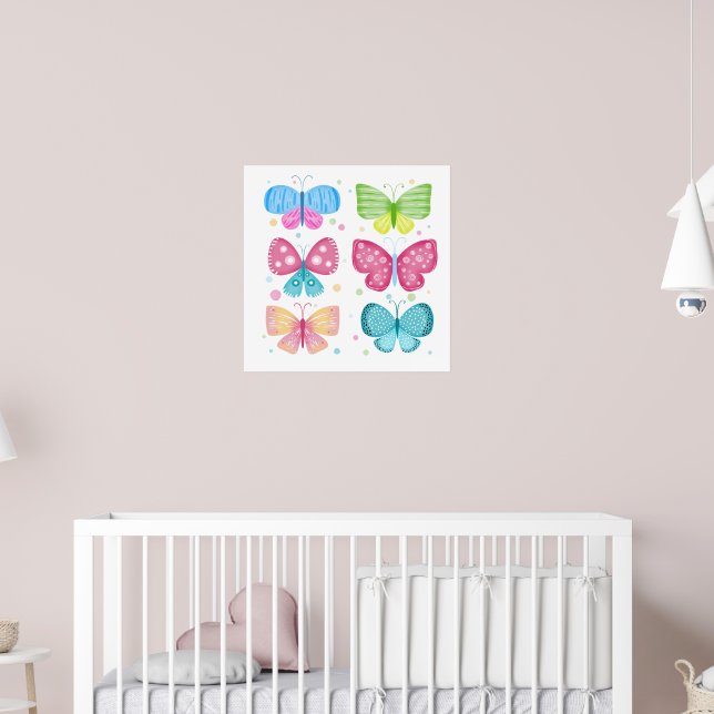 Poster Amis colorés de Flutter (Pépinière 2)