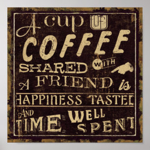 Poster Amis et café