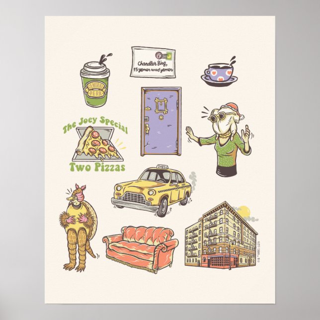 Poster AMIS™ | Graphique d'icônes de dessin (Devant)