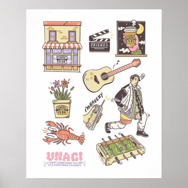 Poster AMIS™ | Graphique d'icônes de dessin (Devant)