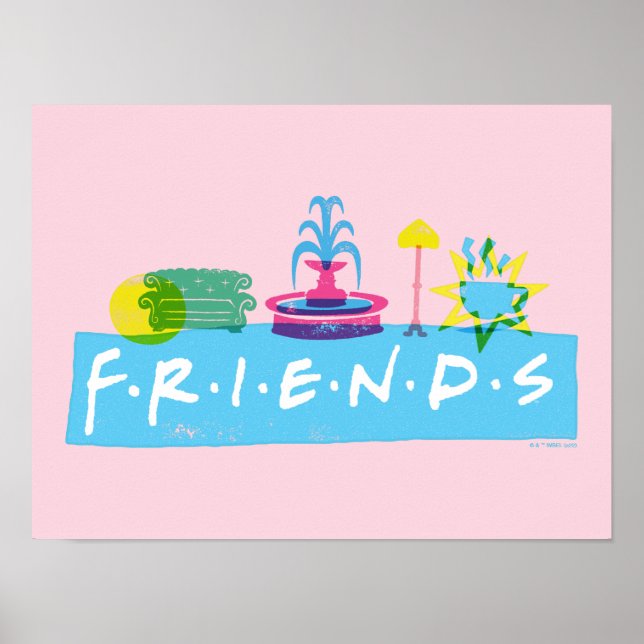 Poster AMIS™ | Logo avec icônes (Devant)
