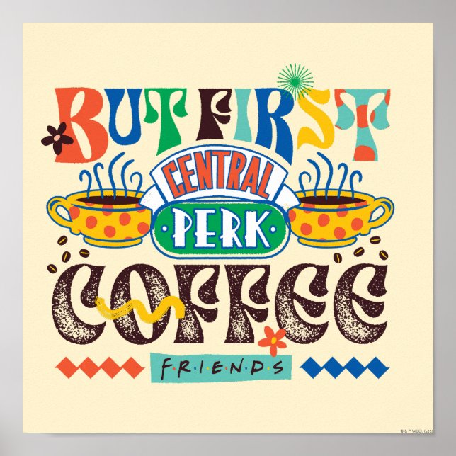 Poster AMIS™ | Mais Premier café Vibrant Graphisme (Devant)
