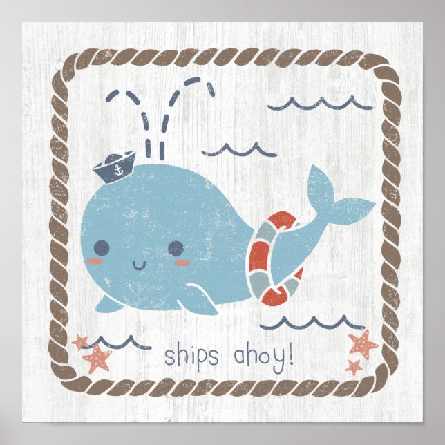 Poster Amis nautiques - Baleine (Devant)