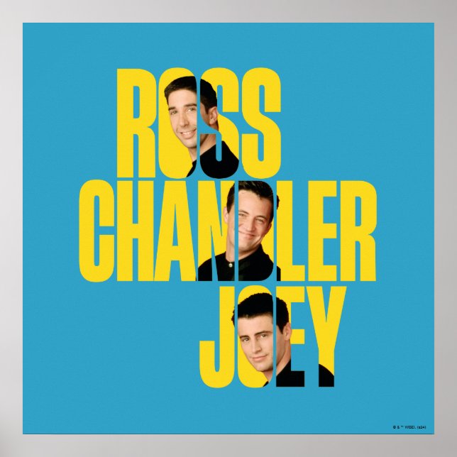 Poster AMIS™ | Ross, Chandler et Joey (Devant)