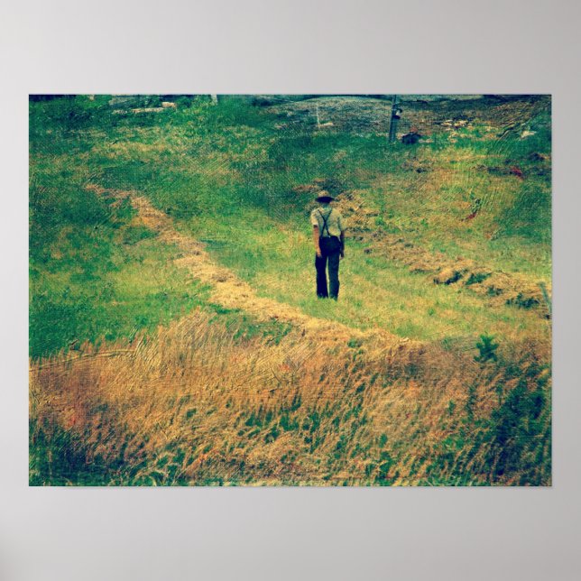 Poster Amish Marcher À Côté Du Terrain De Raisin (Devant)