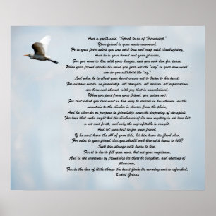 Poster Amitié par Kahlil Gibran