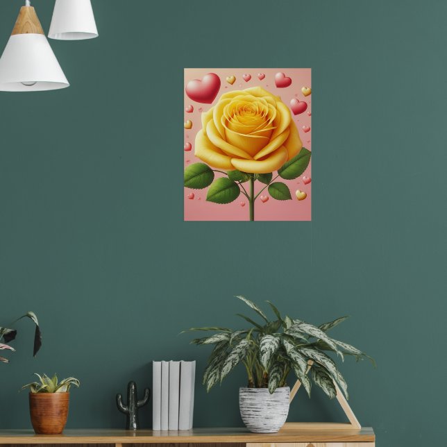 Poster Amitié Rose jaune (Salon 1)