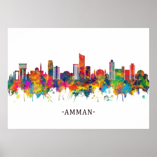 Poster Amman Jordan Skyline (Devant)
